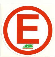 Samolepka (E) označení hasicího přístroje a systému